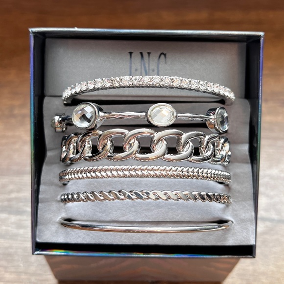 INC international Concepts-Silver Braid Bangle (6) Set! - Picture 2 of 13